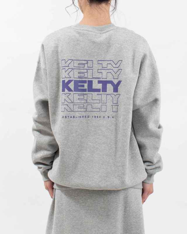 KE25213072 KELTY バックタイポロゴクルーネックスウェット