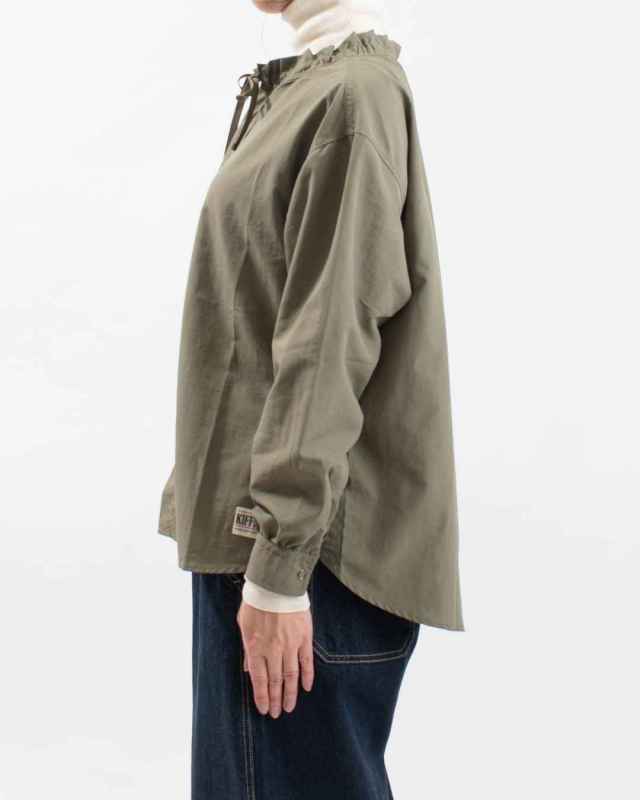 KF252TW00012 KIFFE RUFFLE COLLAR MILITARY SHIRT