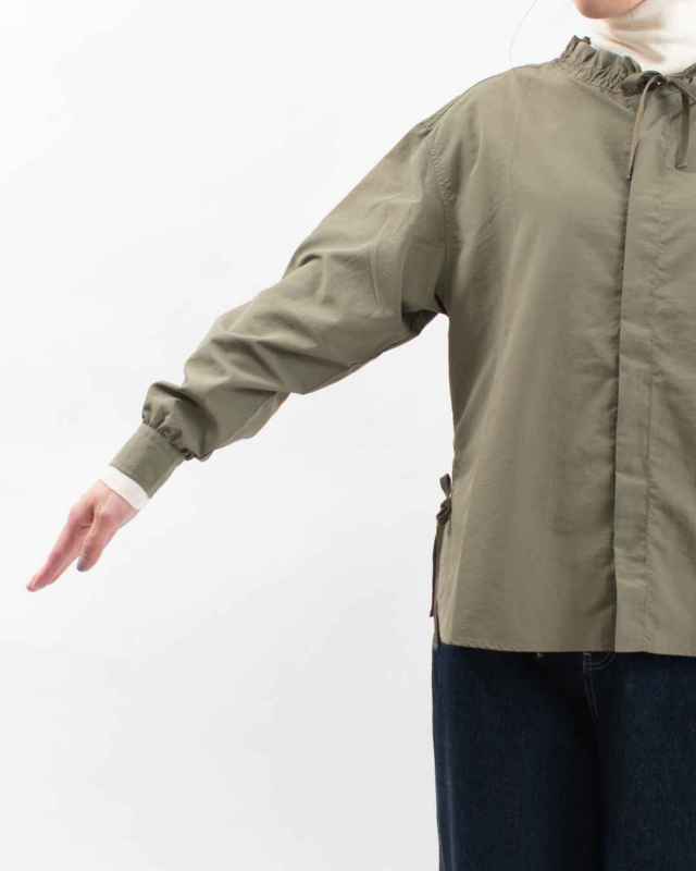 KF252TW00012 KIFFE RUFFLE COLLAR MILITARY SHIRT