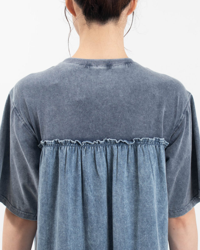 NS226013 mililopiulu TシャツMIXデニムワンピース