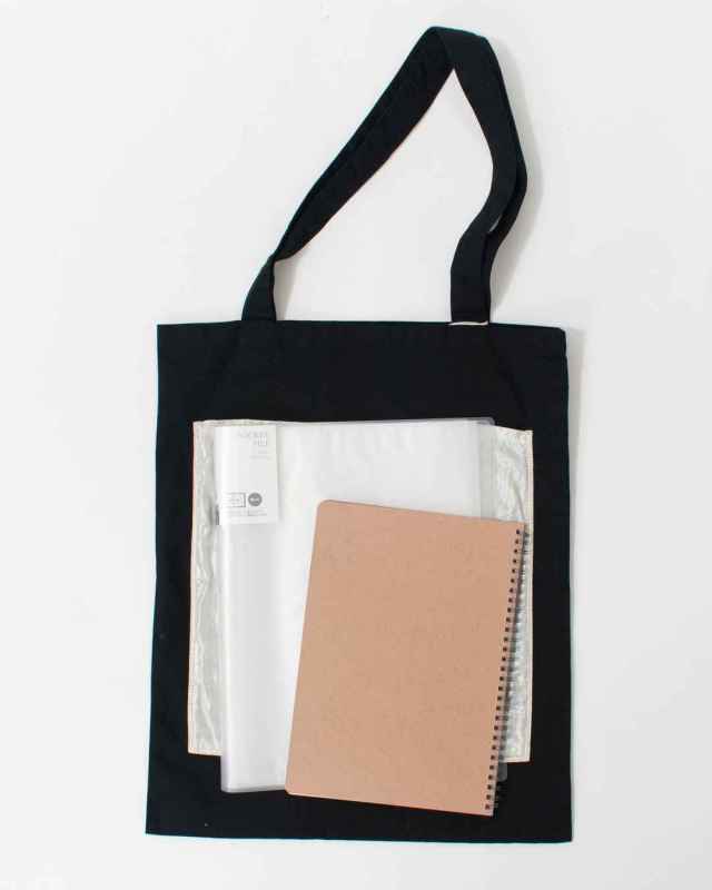 P01601  prit オックス×40/1リネン箔プリントビッグポケットトート