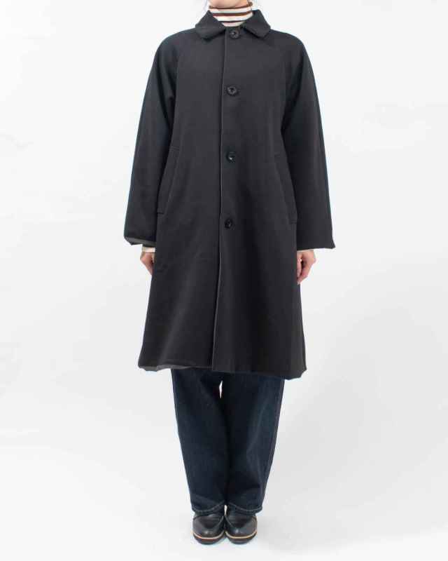 P60601 prit 40/1ダンボールニット×マルーデコットンコンパクトウェザー リバーシブルステンカラーコート