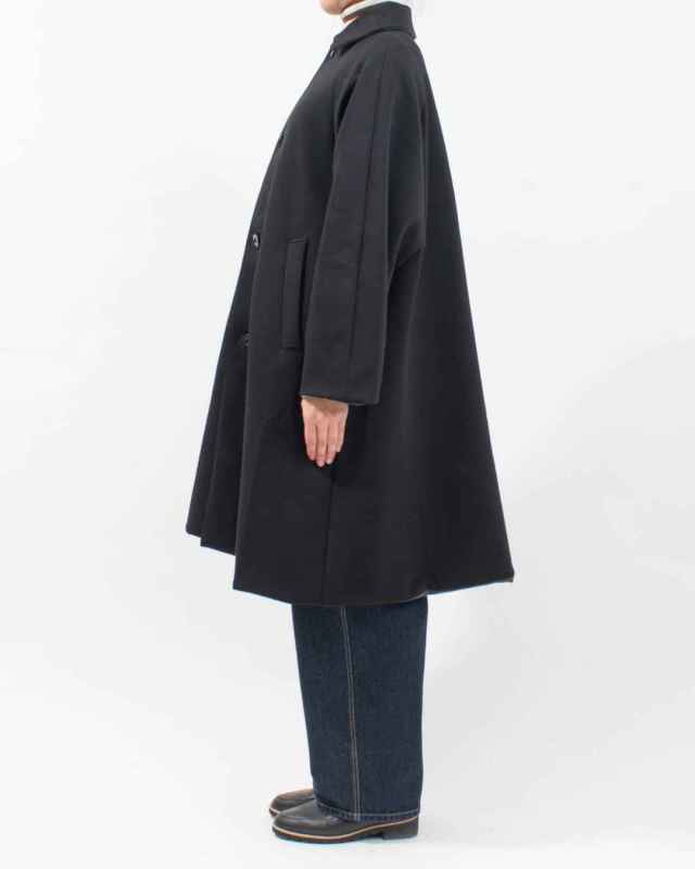 P60601 prit 40/1ダンボールニット×マルーデコットンコンパクトウェザー リバーシブルステンカラーコート