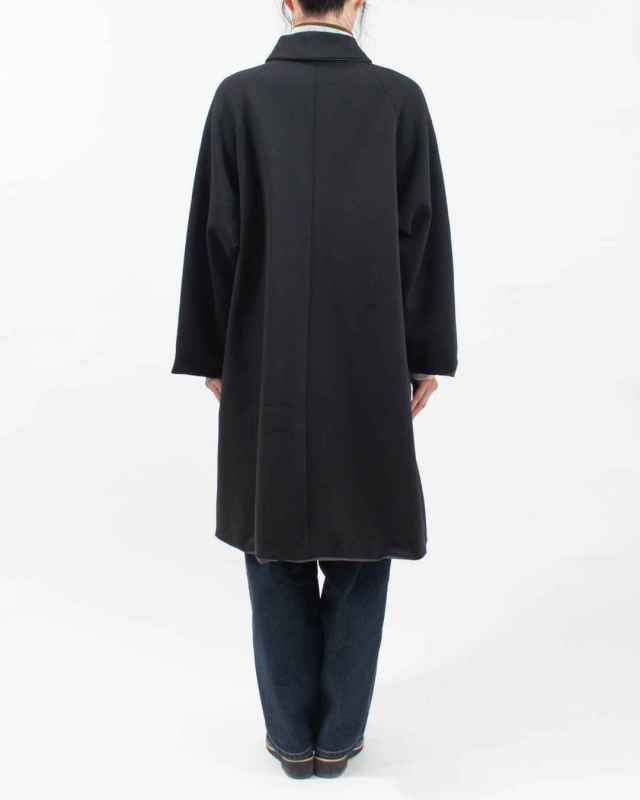 P60601 prit 40/1ダンボールニット×マルーデコットンコンパクトウェザー リバーシブルステンカラーコート