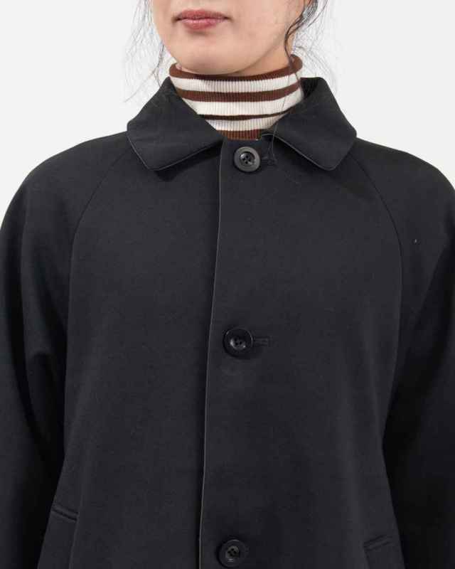 P60601 prit 40/1ダンボールニット×マルーデコットンコンパクトウェザー リバーシブルステンカラーコート