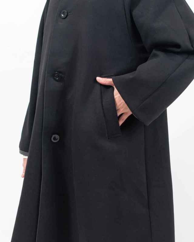 P60601 prit 40/1ダンボールニット×マルーデコットンコンパクトウェザー リバーシブルステンカラーコート