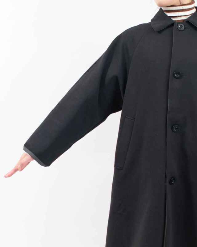 P60601 prit 40/1ダンボールニット×マルーデコットンコンパクトウェザー リバーシブルステンカラーコート