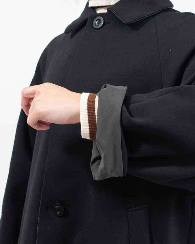 P60601 prit 40/1ダンボールニット×マルーデコットンコンパクトウェザー リバーシブルステンカラーコート