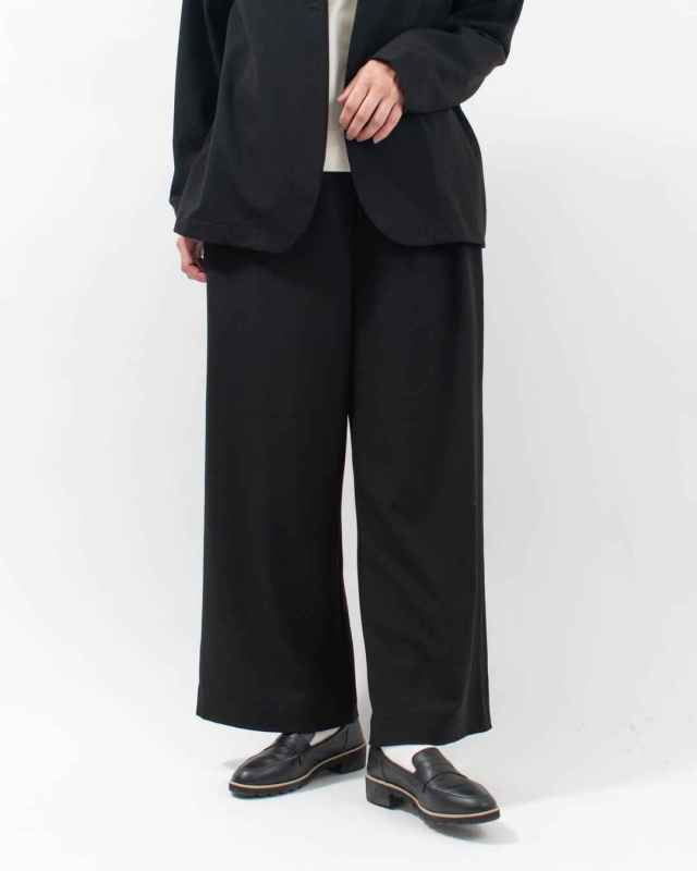 P70622　prit 30/2ツイルストレッチ裏起毛 ワイドパンツ