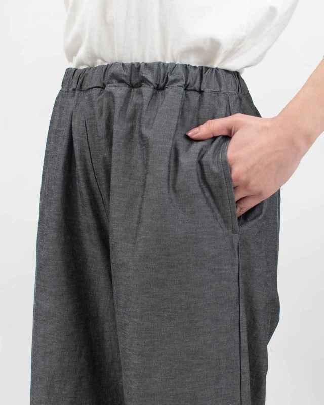 P71631 prit 綿麻ストレッチワイドパンツ