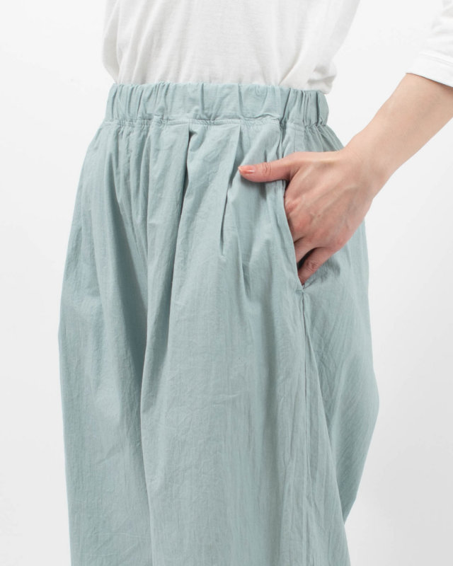 P72614  prit コットンリネンワッシャー中白染め タックワイドパンツ
