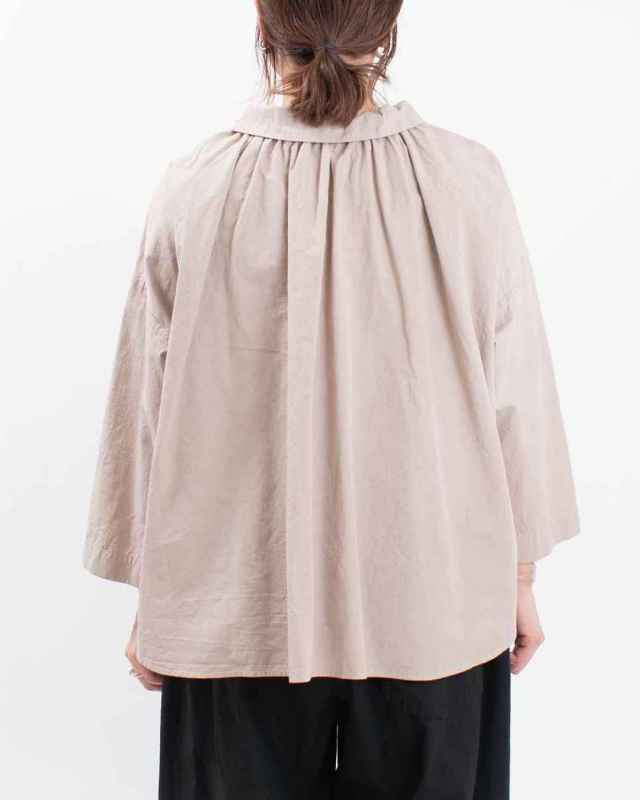 【SALE】prit(プリット) コットンリネンダンプ2WAYギャザースモック(81515)※セール商品の為、送料無料サービス対象外 prit コットンリネンダンプ2wayギャザースモック｜ナチュラル
