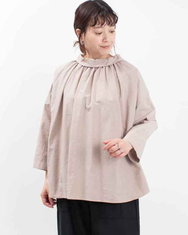 P81515 prit コットンリネンダンプ2wayギャザースモック