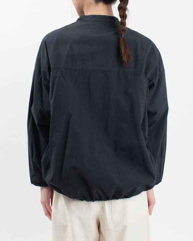 P81521 prit オーガニックミニリップ近江晒加工スタンドカラーコクーンシャツ