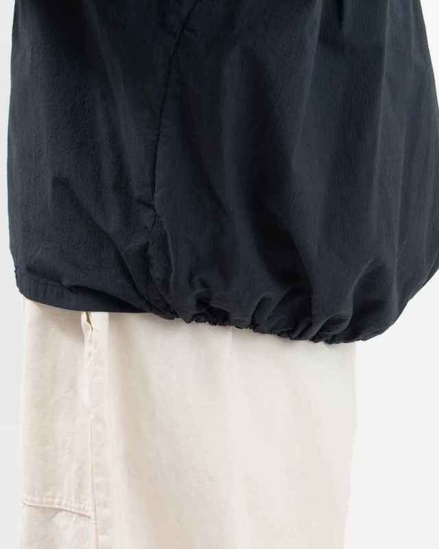 P81521 prit オーガニックミニリップ近江晒加工スタンドカラーコクーンシャツ