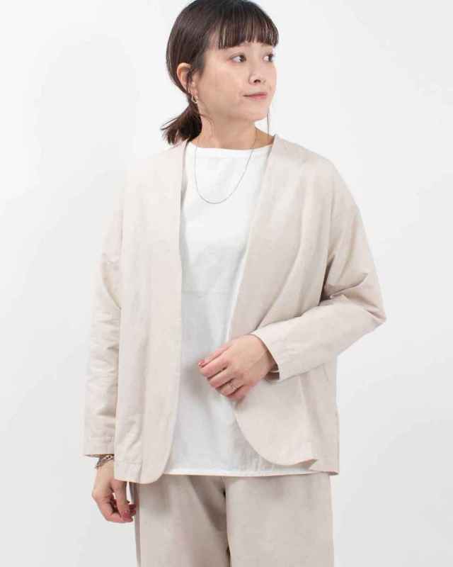 P81528  prit 綿麻ストレッチトッパージャケット