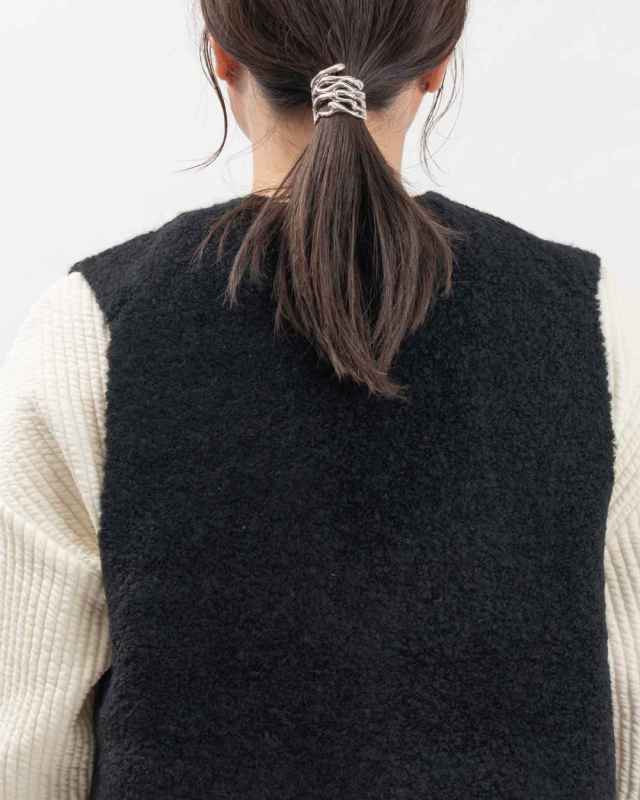 prit 1/2.8ブークレ3G天竺編みワンボタンベスト ｜ナチュラル