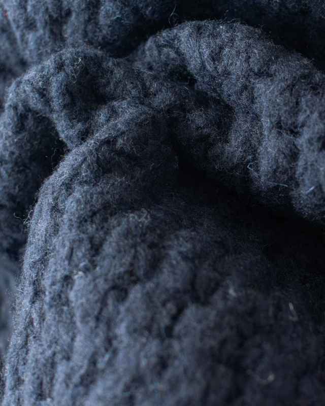 P906103 prit 1/3ファインメリノウールナイロン3Gワッフル編み クルーネックベスト