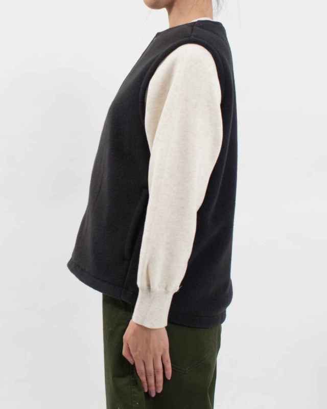 prit ウール混フリース ノーカラーベスト｜ナチュラルファッション