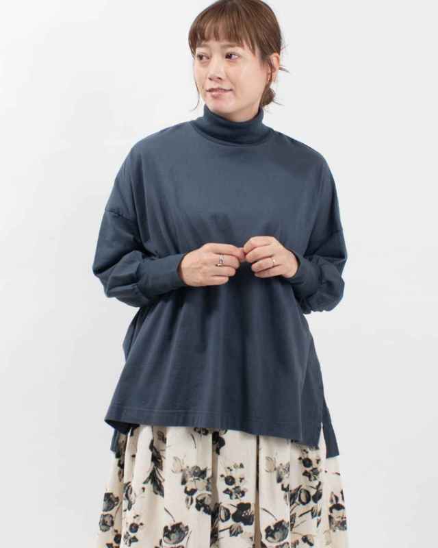 P90642 prit 40/2天竺 タートルネックビッグプルオーバー