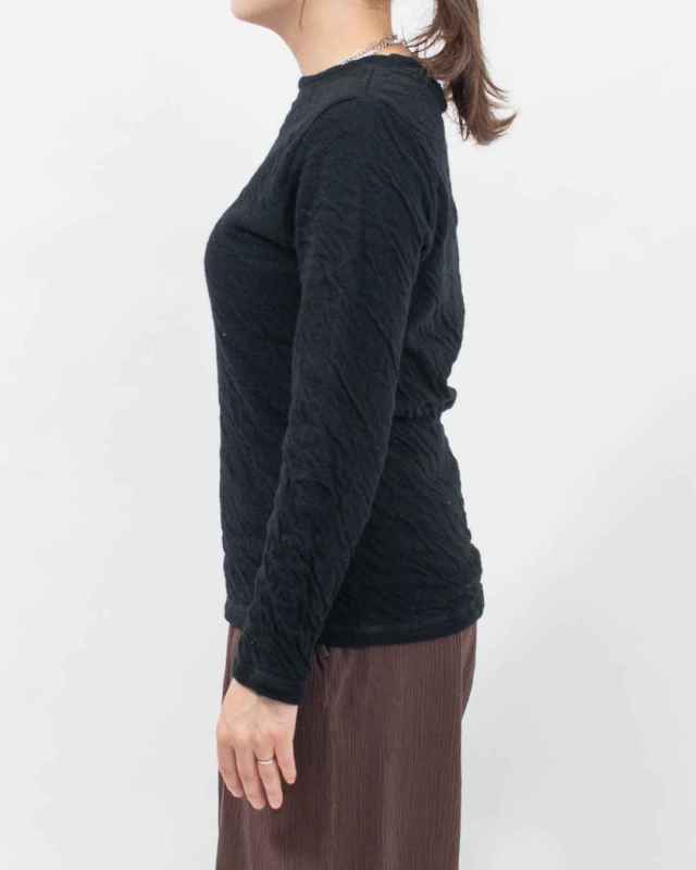 P90652 prit 1/25ウール綿接結クルーネックプルオーバー