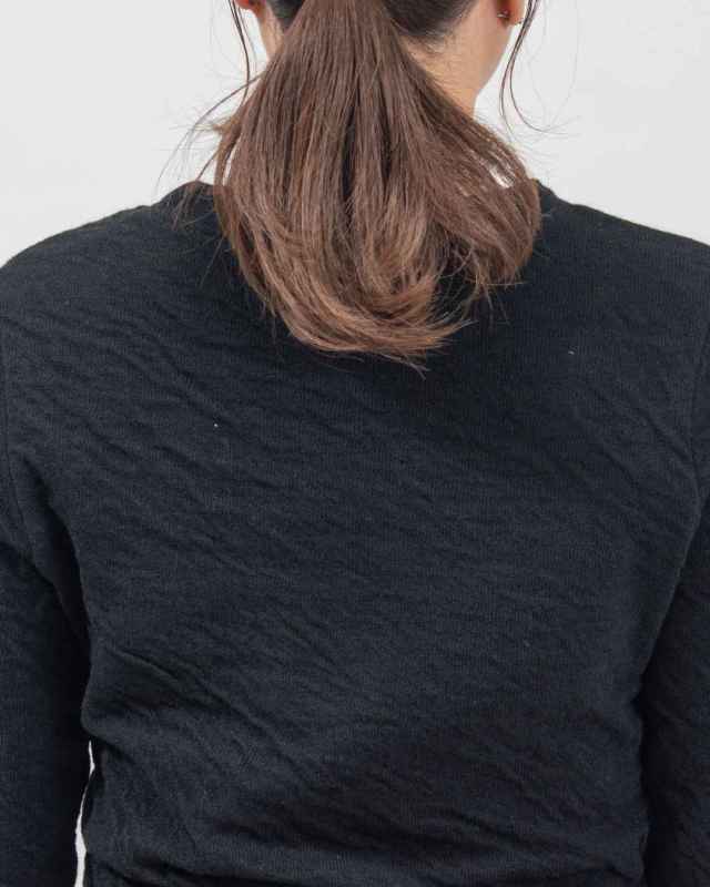 P90652 prit 1/25ウール綿接結クルーネックプルオーバー