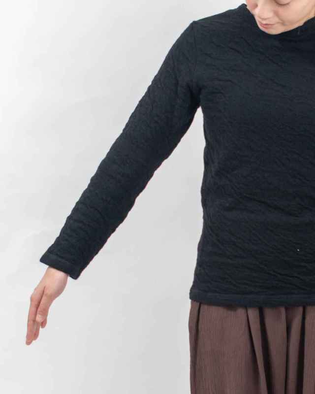 P90652 prit 1/25ウール綿接結クルーネックプルオーバー