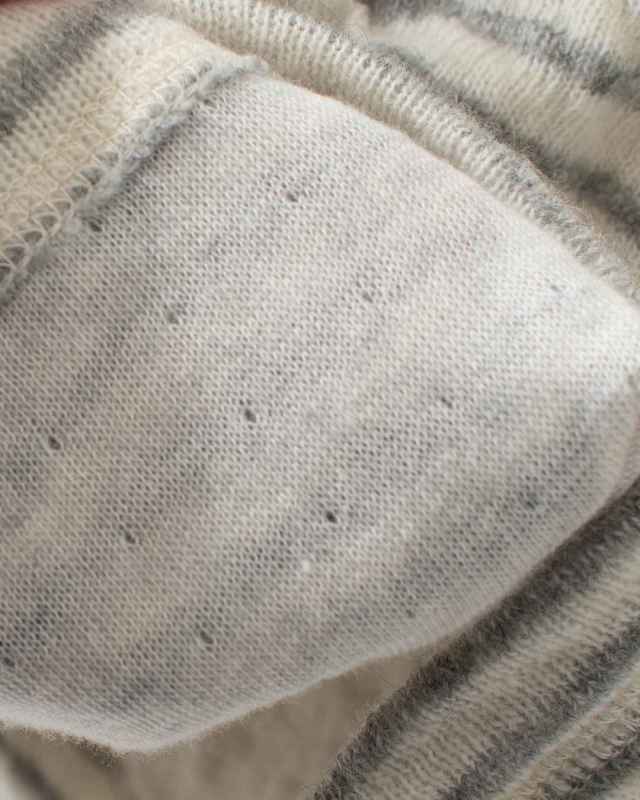 P90657 prit 1/25ウール綿接結ボーダークルーネックプルオーバー