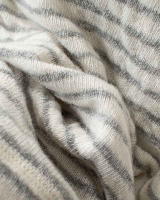 P90657 prit 1/25ウール綿接結ボーダークルーネックプルオーバー