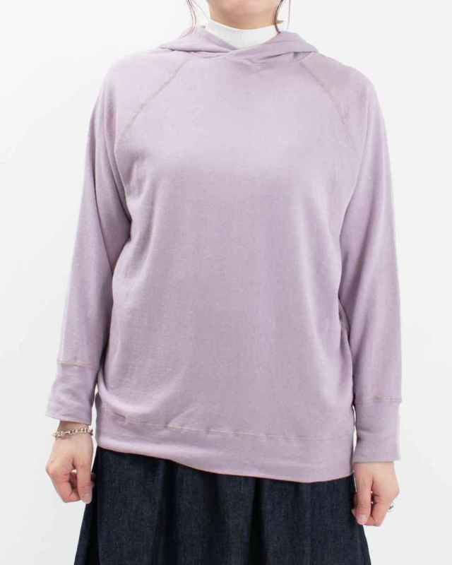 P91504  prit 40/1ガーゼ裏毛ラグランスリーブフードプルオーバー