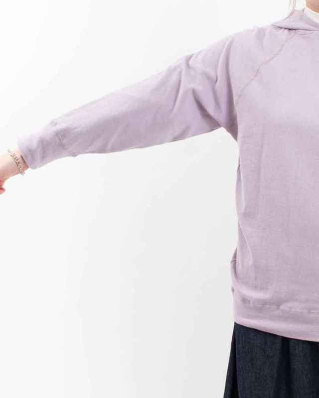 P91504  prit 40/1ガーゼ裏毛ラグランスリーブフードプルオーバー