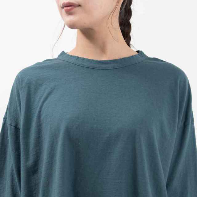 P91568  prit 30/1リサイクルムラ糸天竺7分袖ワイドTシャツ