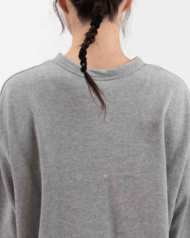 P91619  prit 40/1強撚糸スビン裏毛 5分袖クルーネックワイドＴシャツ