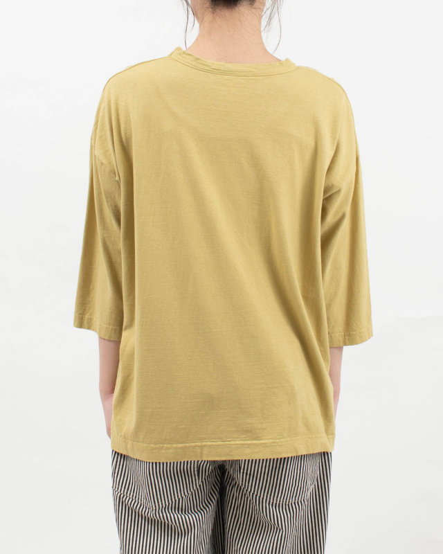 P91652  prit 30/1リサイクルムラ糸天竺7分袖ワイドＴシャツ