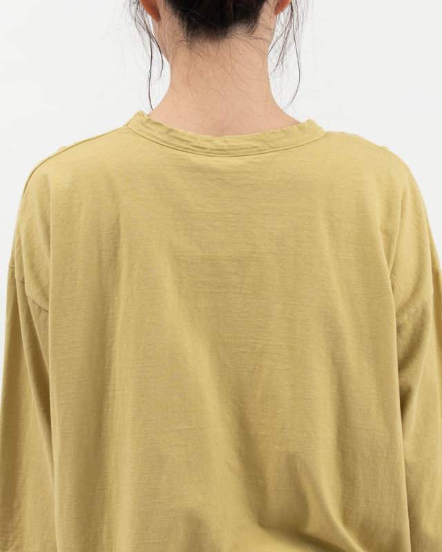 P91652  prit 30/1リサイクルムラ糸天竺7分袖ワイドＴシャツ
