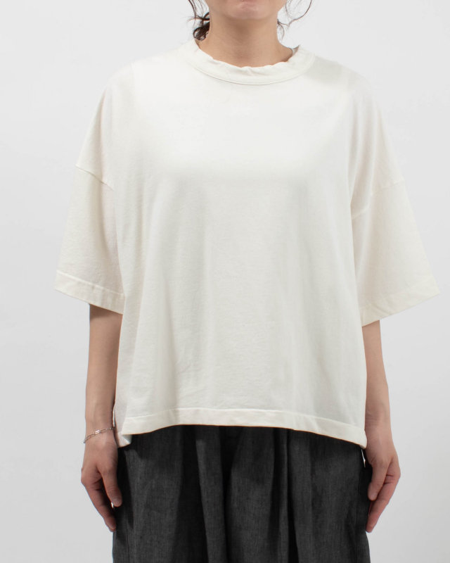 P92614  prit 30/1DEPENDインレイ 5分袖裾ヒモワイドプルオーバー