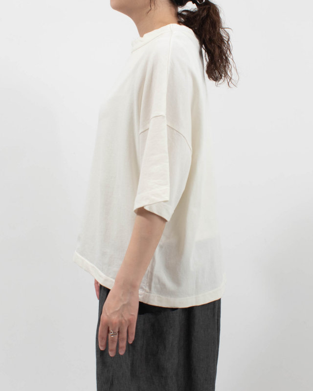 P92614  prit 30/1DEPENDインレイ 5分袖裾ヒモワイドプルオーバー