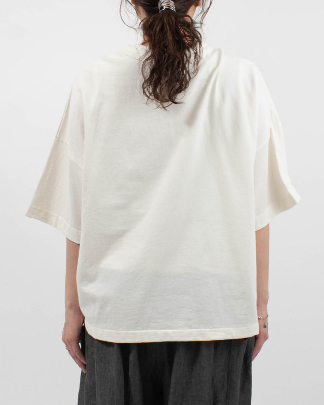 P92614  prit 30/1DEPENDインレイ 5分袖裾ヒモワイドプルオーバー