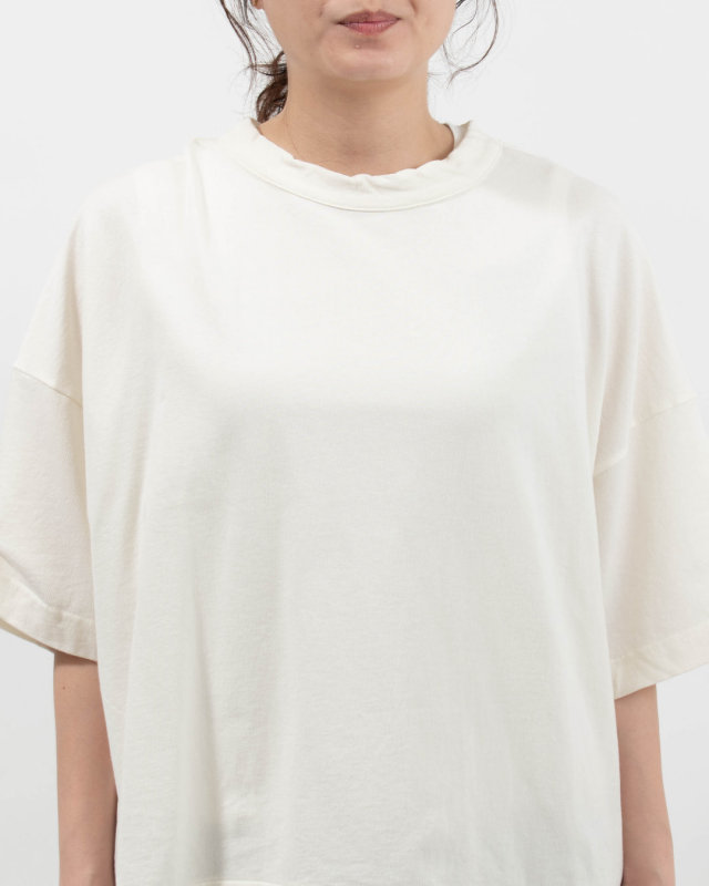 P92614  prit 30/1DEPENDインレイ 5分袖裾ヒモワイドプルオーバー