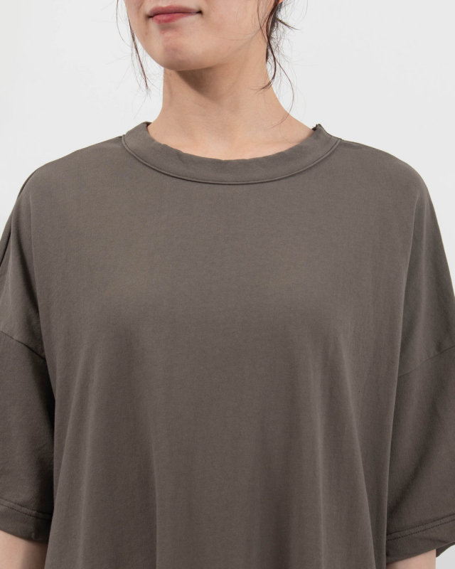 P92616  prit 30/1DEPENDインレイ 5分袖ワイドマキシワンピース