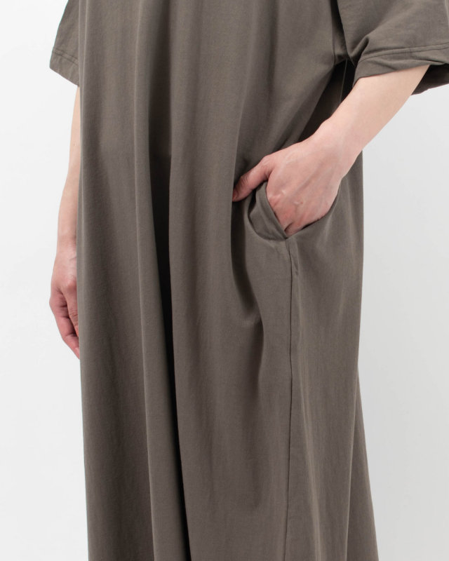 P92616  prit 30/1DEPENDインレイ 5分袖ワイドマキシワンピース