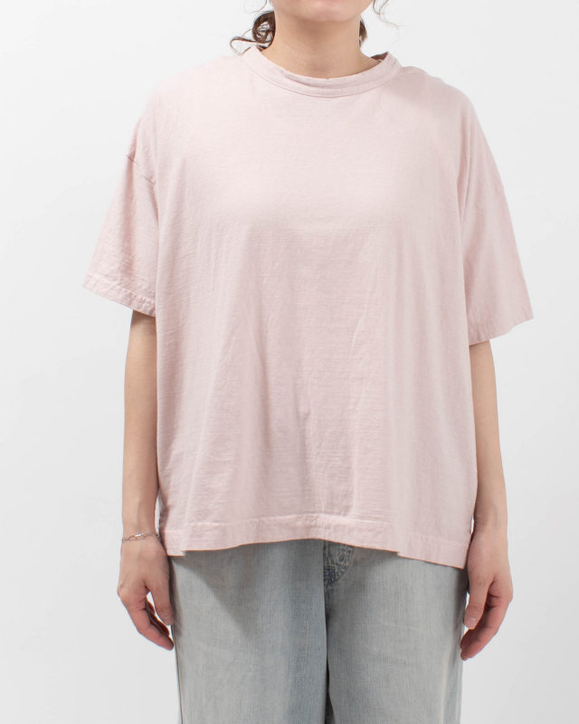 P92629  prit 30/1リサイクルムラ糸天竺 5分袖ワイドTシャツ