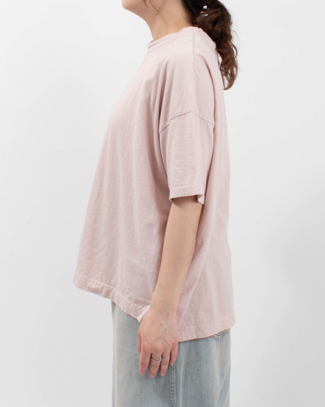 P92629  prit 30/1リサイクルムラ糸天竺 5分袖ワイドTシャツ