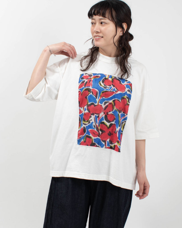 P92642  prit 5分袖フレームＴシャツ