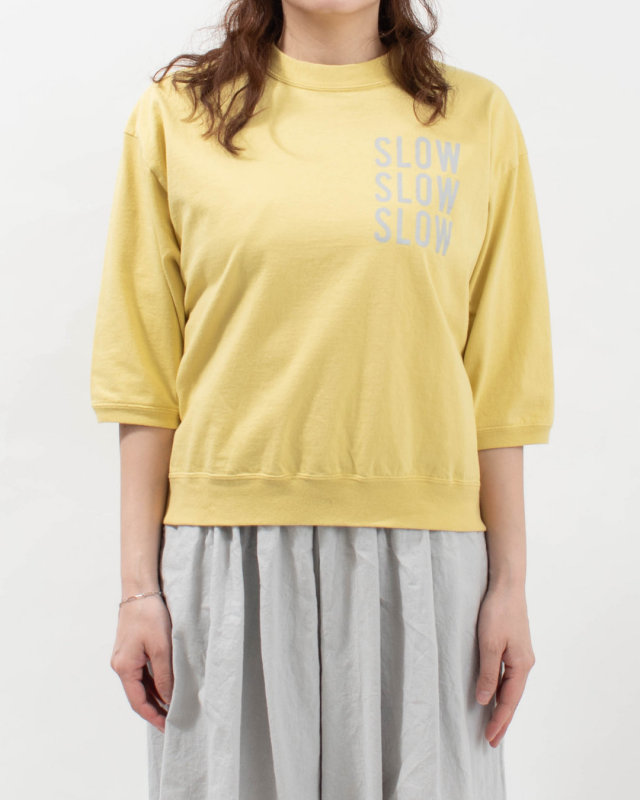 PPS-28266  PACIFIC PARK STORE 17/-BD天竺 七分袖プリントプルオーバー[SLOW SLOW SLOW]