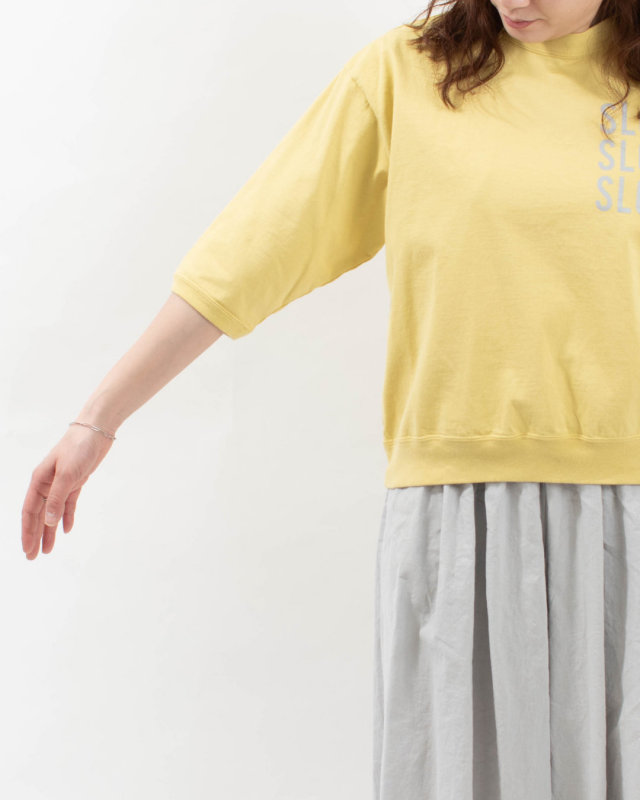 PPS-28266  PACIFIC PARK STORE 17/-BD天竺 七分袖プリントプルオーバー[SLOW SLOW SLOW]