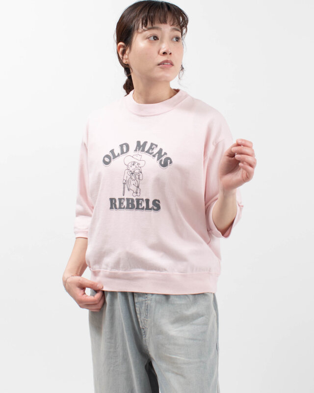 PACIFIC PARK STORE 17/-BD天竺 七分袖プリントプルオーバー[OLD MENS REBELS]