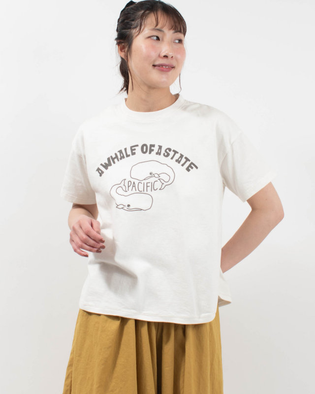 PPS-28271  PACIFIC PARK STORE 17/-BD天竺 ヘムラウンド半袖プリントTee［A WHALE OF A STATE PACIFIC］