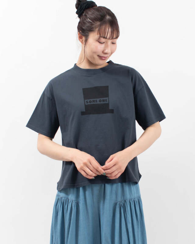 PACIFIC PARK STORE 17/-BD天竺 五分袖ヘムラウンドプリントTee［SOME ONE］