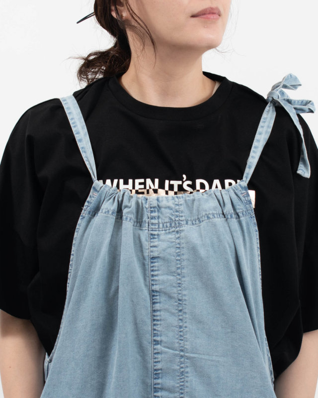 PST226012  mililopiulu 接触冷感ギャザーデニムワンピース